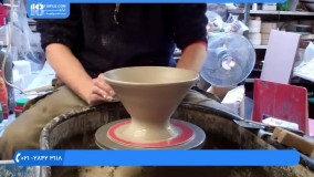 آموزش سفالگری _ ساخت کاسه سفالی با چرخ سفالگری