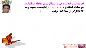 درس دوم از فصل ریاضی نهم شیب خط و عرض از مبدا خط مدرس میر وحید طلوعی