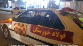 شادی هواداران فولاد پس از صعود این تیم در آسیا