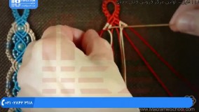 مکرومه بافی دستبند - آموزش ساخت دستبند با مهره طرح ویکتوریا