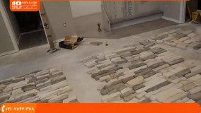 آموزش نصب سنگ آنتیک - چگونگی استفاده از نوار سنگ فرش یا شومینه