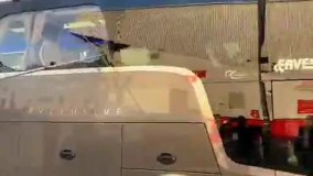 حمله هواداران متعصب لیورپول به اتوبوس رئال مادرید