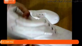 نقاشی روی پارچه - نقاشی روی کفش طرح رنگین کمان