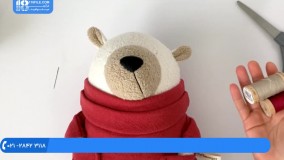 عروسک پولیشی - آموزش دوخت چشم مهره ای عروسک