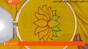 آموزش نقاشی روی پارچه - طرح گل روی لباس