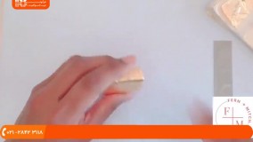 آموزش زیورآلات خمیری -آموزش ساخت گوشواره با زرورق طلایی