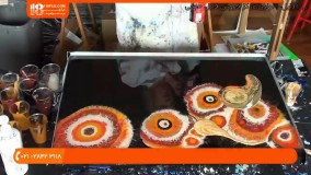 آموزش نقاشی با رزین اپوکسی - نقاشی آبستره - بال