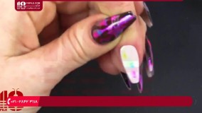 آموزش طراحی ناخن | طراحی پر با رنگ اکریلیک