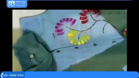 آموزش نقاشی روی پارچه - طرح گل های رنگی روی لباس جین