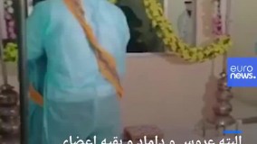 مراسم عروسی با داماد کرونایی در هند