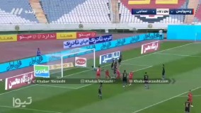 گل اول پرسپولیس به نساجی توسط کنعانی ‌زادگان