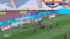 گل اول پرسپولیس به نساجی توسط کنعانی ‌زادگان