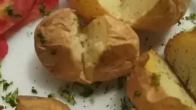 سیب زمینی تنوری با قابلمه ( Diet baked potatoes with pot )