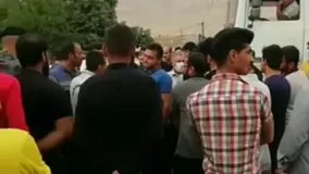 بستن جاده اهواز- ایذه در اعتراض به نبودن آب