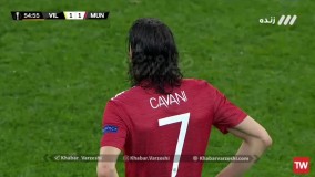 گل اول منچستریونایتد به ویارئال توسط کاوانی