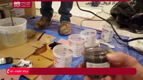 آموزش اجرای کفپوش اپوکسی | ترکیب چند رنگدانه اپوکسی متالیک برای پوشش کف