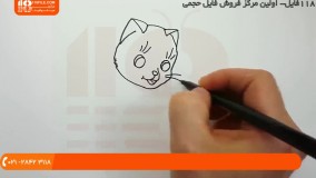 آموزش نقاشی به کودکان - نحوه نقاشی کردن گربه2