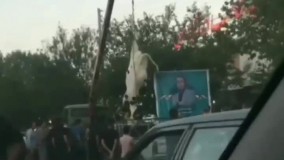 آویزان کردن گاو از جرثقیل برای تبلیغ یک کاندیدا