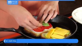 آموزش آشپزی - ساندویچ پنیر کبابی