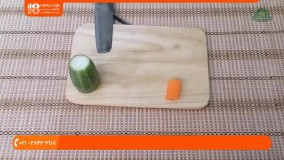 آموزش سفره آرایی ؛ تزیین غذ ؛ سالاد آرایی‌ : آموزش تزیین سالاد(دیزاین با خیار و هویج)