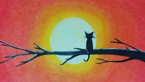 نقاشی زیبا با پاستل روغنی