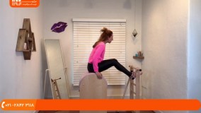 آموزش پیلاتس با دستگاه - تمرین روی استوانه تعادلی