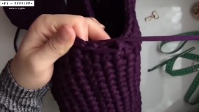 آموزش تریکوبافی | بافت کیف تریکو | تریکو بافی سبد (کیف مجلسی دستباف)