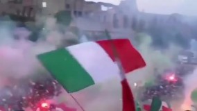 تشویق پرشور هواداران ایتالیا در آستانه فینال یورو