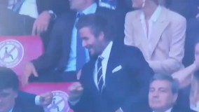 خوشحالی دیوید بکام و تام کروز بعد از گل انگلیس