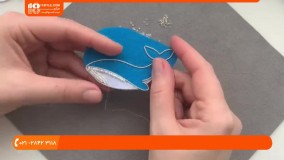 آموزش جواهر دوزی | مروارید دوزی | منجوق دوزی (گل سینه طرح دلفین سیاه)