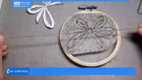 آموزش جواهر دوزی | مروارید دوزی | منجوق دوزی (گل سینه طرح پاپیون گره ای)