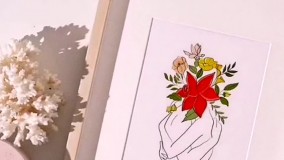 تابلو هنری رومیزی دخترانه