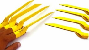 آموزش اوریگامی با کاغذ _ ساخت ناخن کاغذی بلند _ آموزش کاردستی