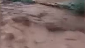 جاری شدن سیل در روستای برجوئی  شهرستان خانمیرزای استان چهارمحال و بختیاری