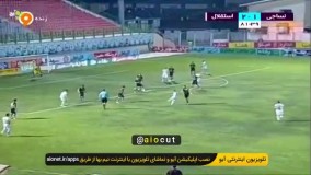 گل سوم استقلال به نساجی توسط متین کریم‌زاده