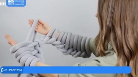 آموزش تریکوبافی :: بافت تریکو :: قلاب بافی :: بافت پادری با گونی و سوزن