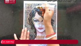 فیلم آموزش ویترای |نقاشی روی ظروف |نقاشی روی شیشه (نقاشی زن با موهای فر با گل های رز قرمز)