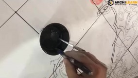 کاشی هفت رنگ چیست و چگونه در 7 مرحله ساخته میشود/قلم گیری هفت رنگ/قسمت چهارم