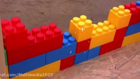 کارتون ماشین بازی کودکانه | ساخت برجک آجری | ماشین بازی سرگرمی