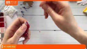 آموزش جواهر دوزی|جواهر دوزی|منجوق دوزی|سنجاق سینه(سنجاق طرح پر)