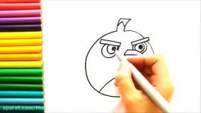 آموزش نقاشی کودکانه | نقاشی پرنده انگری برد