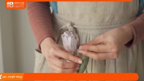 آموزش گل آرایی|تزیین دسته گل|دسته گل عروس( گل آرایی گل طبیعی در داخل سبد