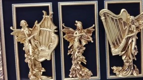 تابلو پلی استر فرشته طرح سه نوازنده – دیجی دکوری