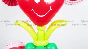 آموزش بادکنک آرایی گل به شکل قلب