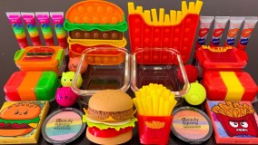 مخلوط کردن اسلایم میکاپ _ پاپ اسلایم فست فود