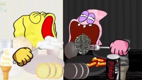 چالش غذای سیاه در مقابل سفید | چالش باب اسفنجی