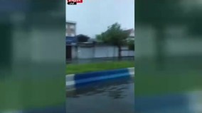 آب گرفتگی عجیب معابر رشت پس از چند ساعت بارندگی