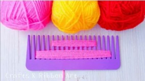 ساخت ایده آسان رزهای پشمی با شانه مو | ترفند گلدوزی دستی | گلهای پشمی