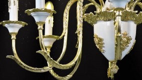 لوستر مدرن 8 شاخه تمام برنزی