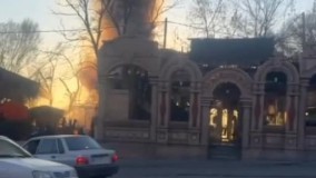 رستورانی در طاقبستان کرمانشاه در آتش سوخت